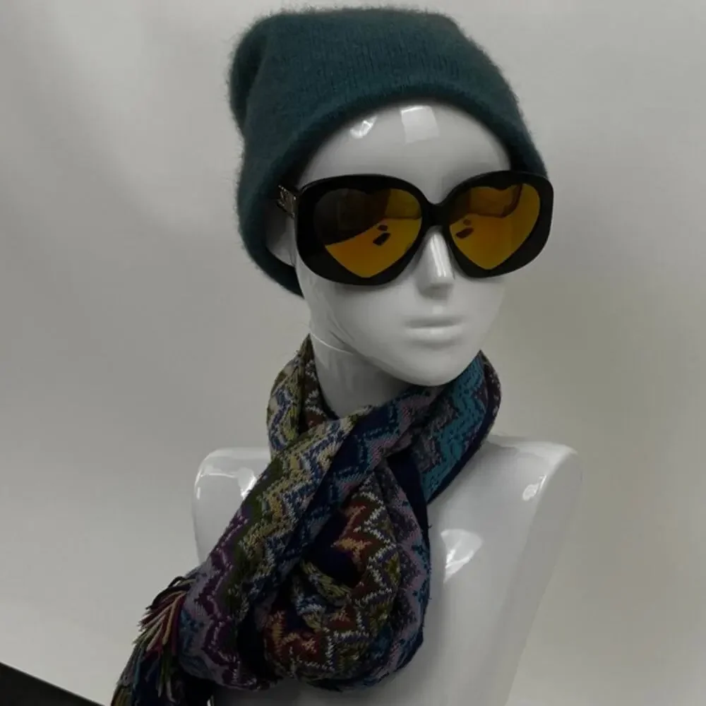 Moschino NWT Heart Shaped Jet Black Oversized Frame Sunglasses - Picture 6 of 12
